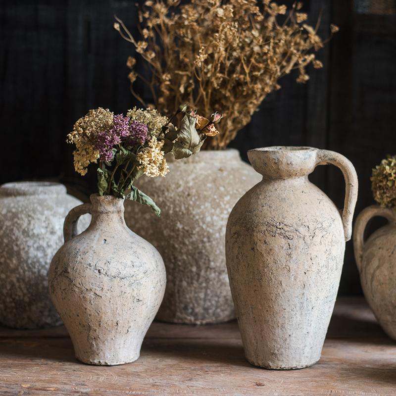 Cement Pot Pompeii Style Handmade Art Amphora Vase Pot