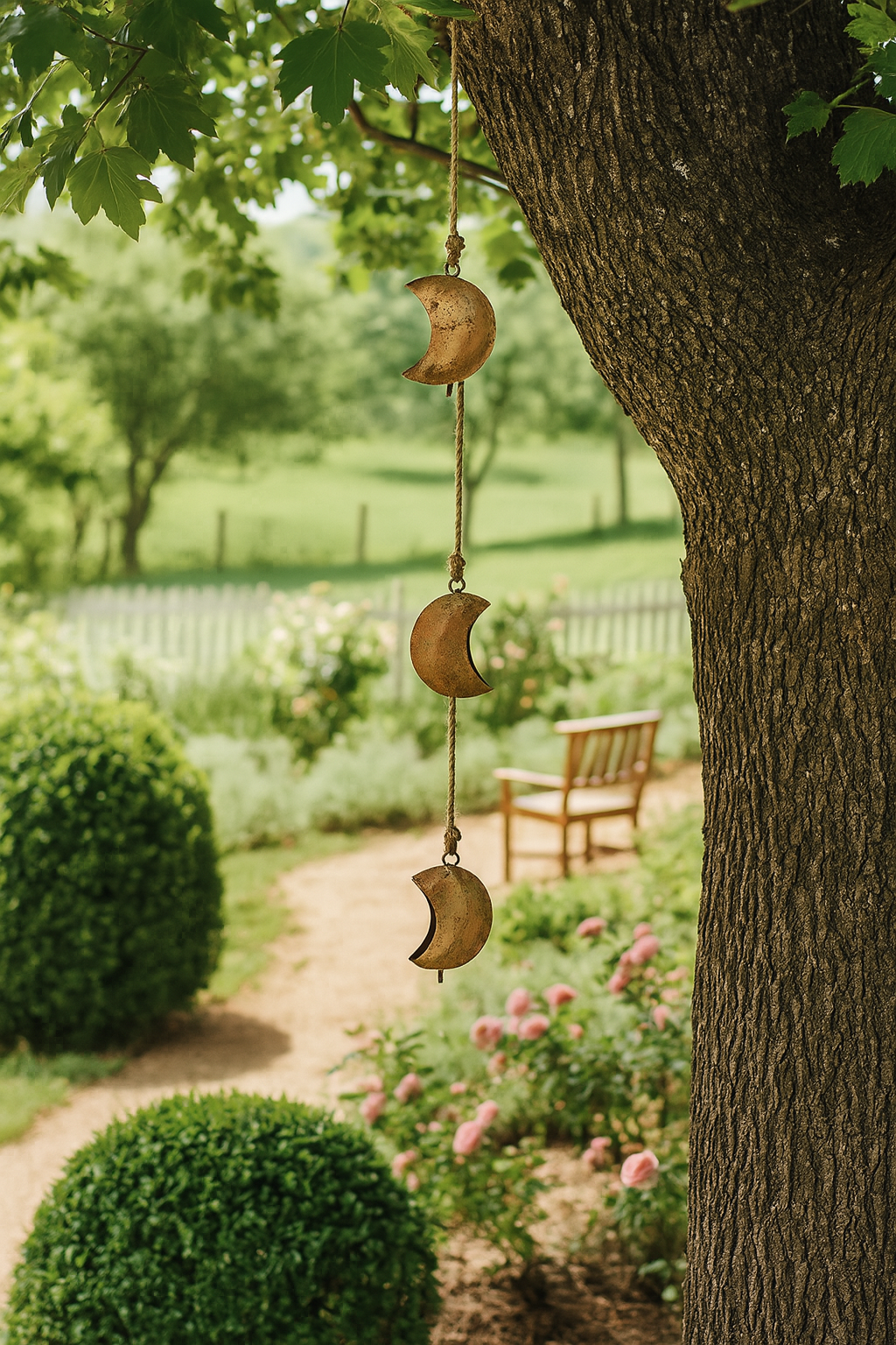 Indukala Moon Trio Wind Chime - Rustic bell