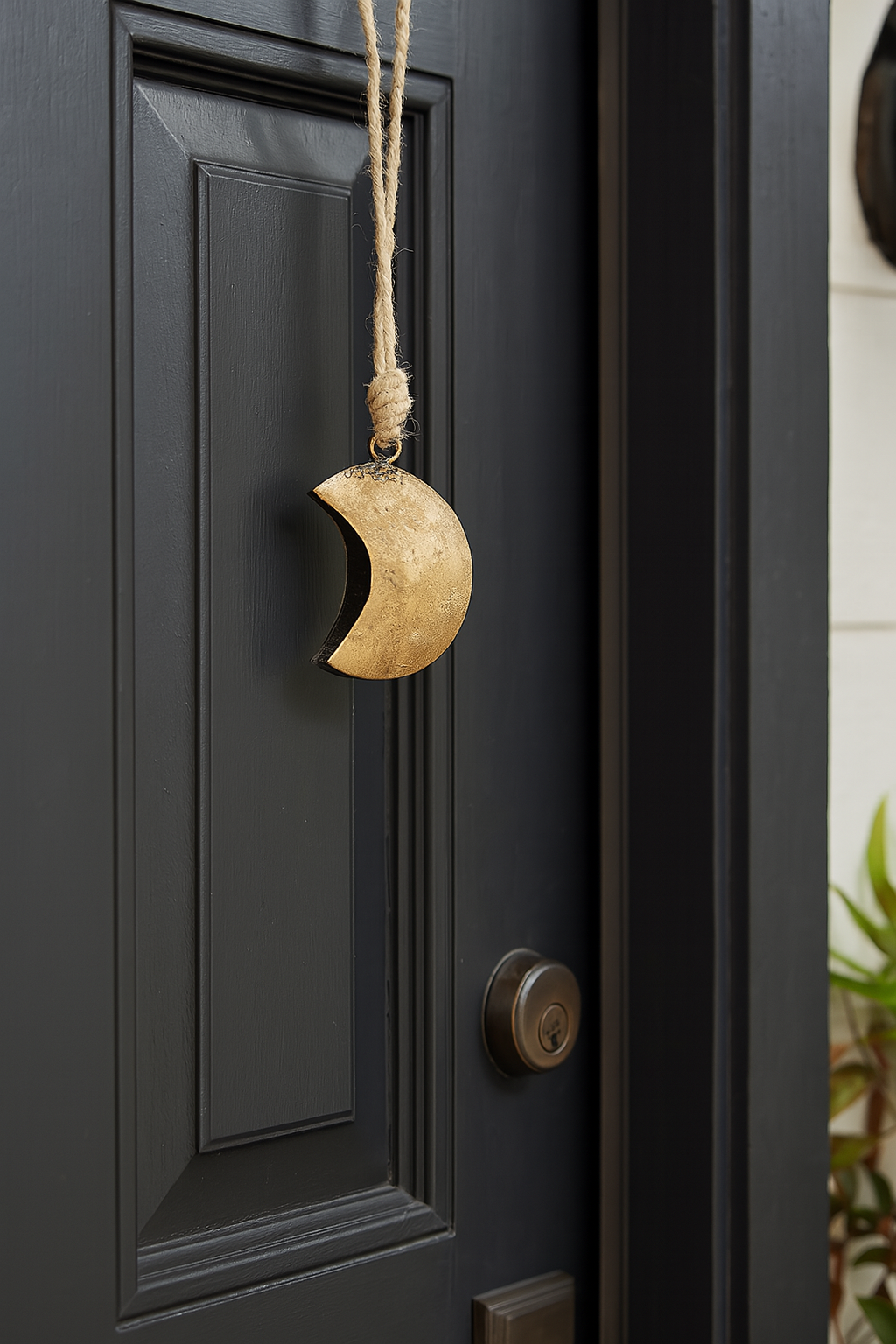 Indukala Crescent Moon Wind Chime - Rustic bell