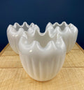 Vintage Milk Glass Planters / Vases, Set of 3