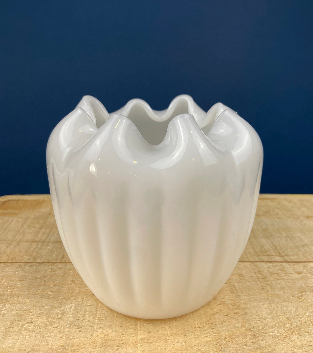 Vintage Milk Glass Planters / Vases, Set of 3