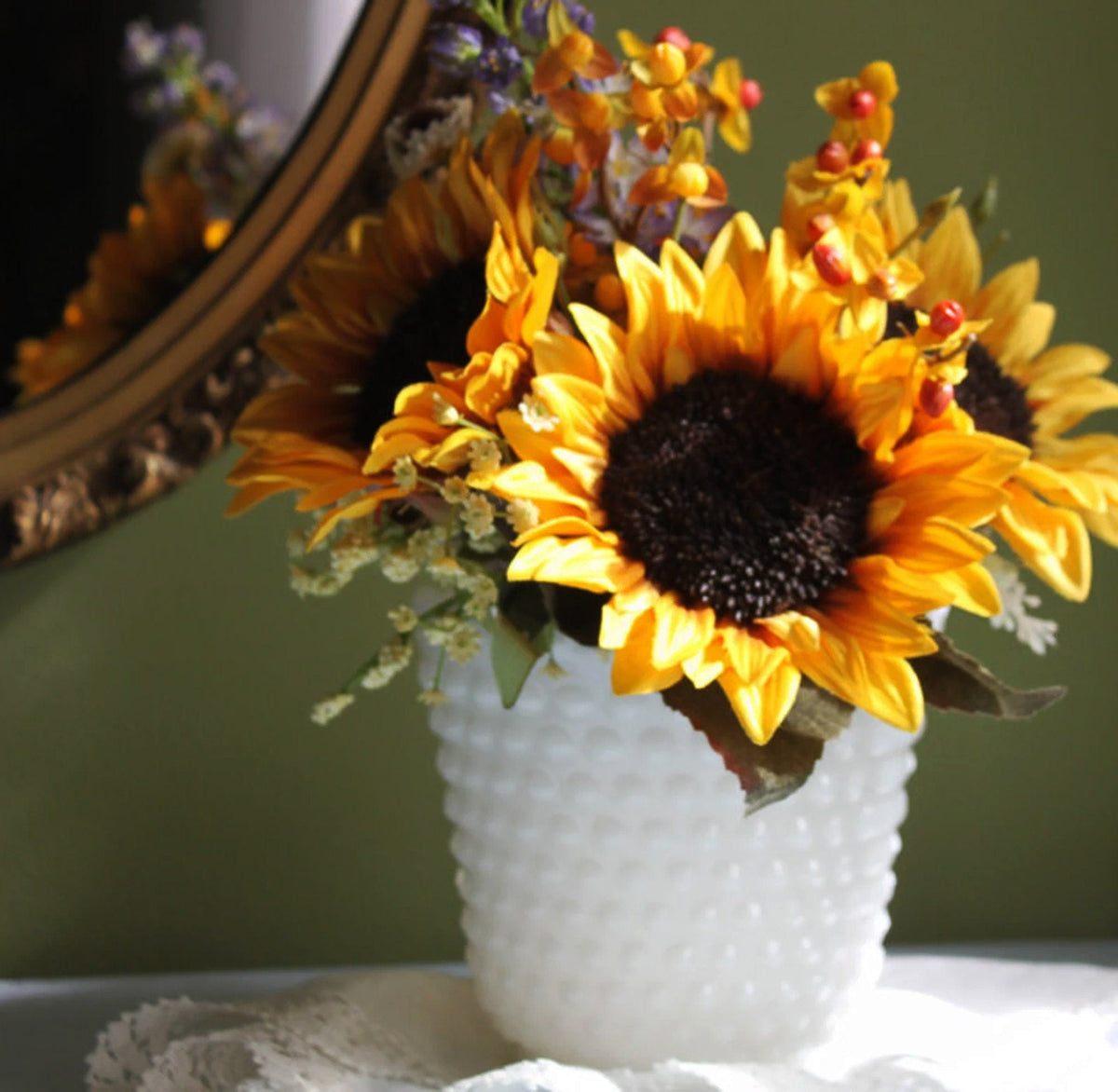 Vintage Milk Glass Planters / Vases, Set of 3