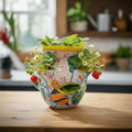 Handmade Talavera Strawberry Pot | Bumble Bee Garden Planter